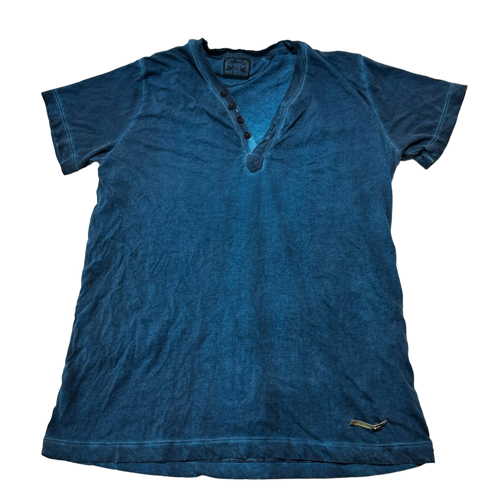 Men's Blue V-Neck Shirt